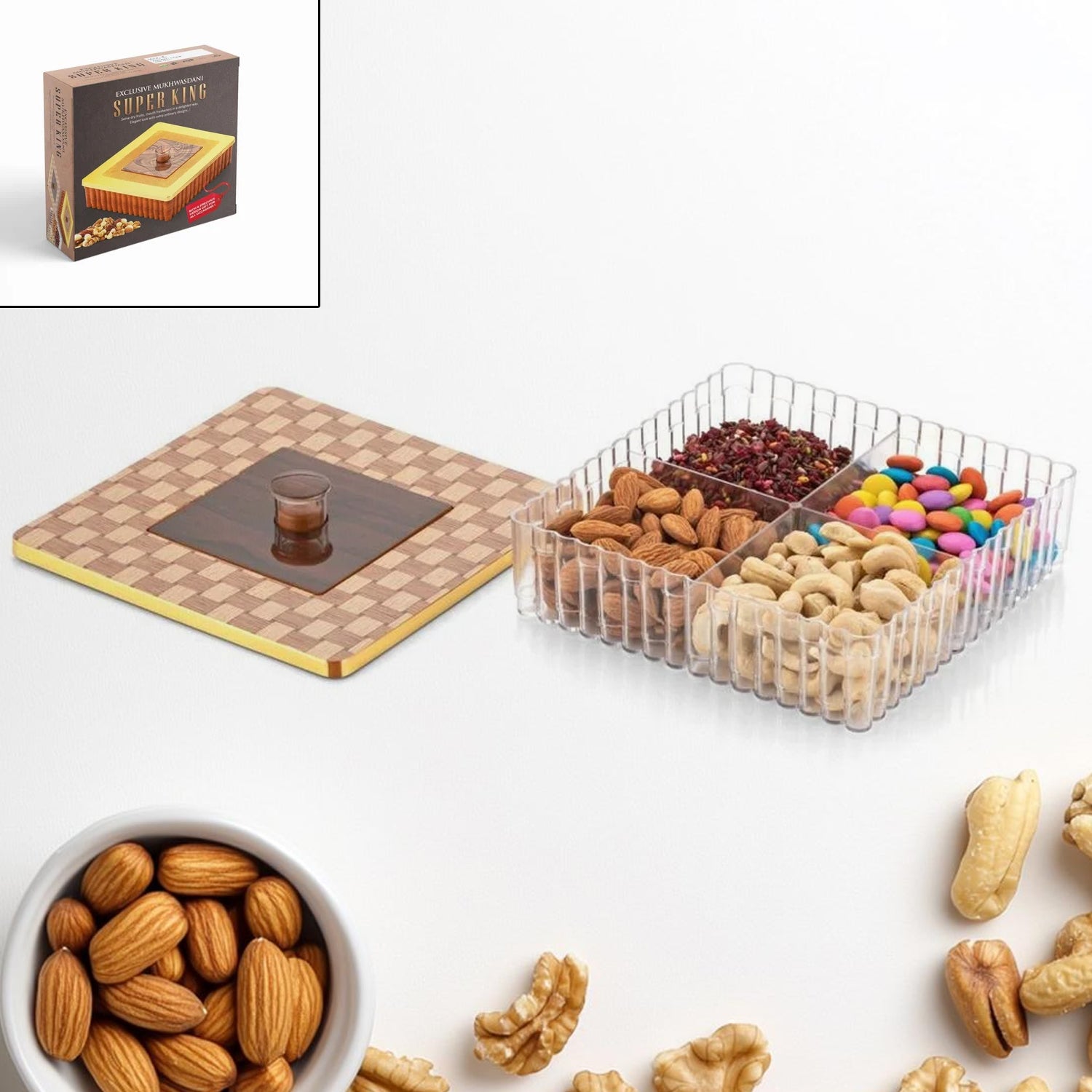 Super King Designer Mukhvasdani Dry Fruit Storage Box Super King Designer Mukhvasdani Dry Fruit Storage Box
